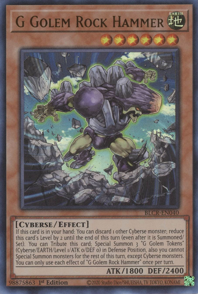 G Golem Rock Hammer [BLCR-EN040] Ultra Rare | Good Games Morley