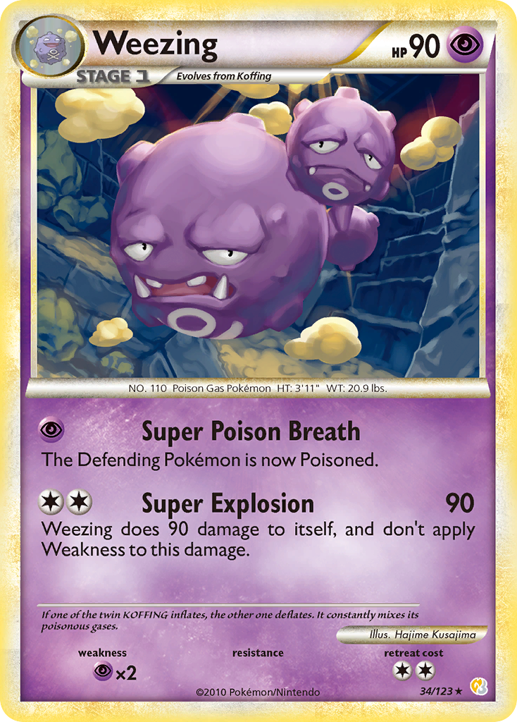 Weezing (34/123) [HeartGold & SoulSilver: Base Set] | Good Games Morley