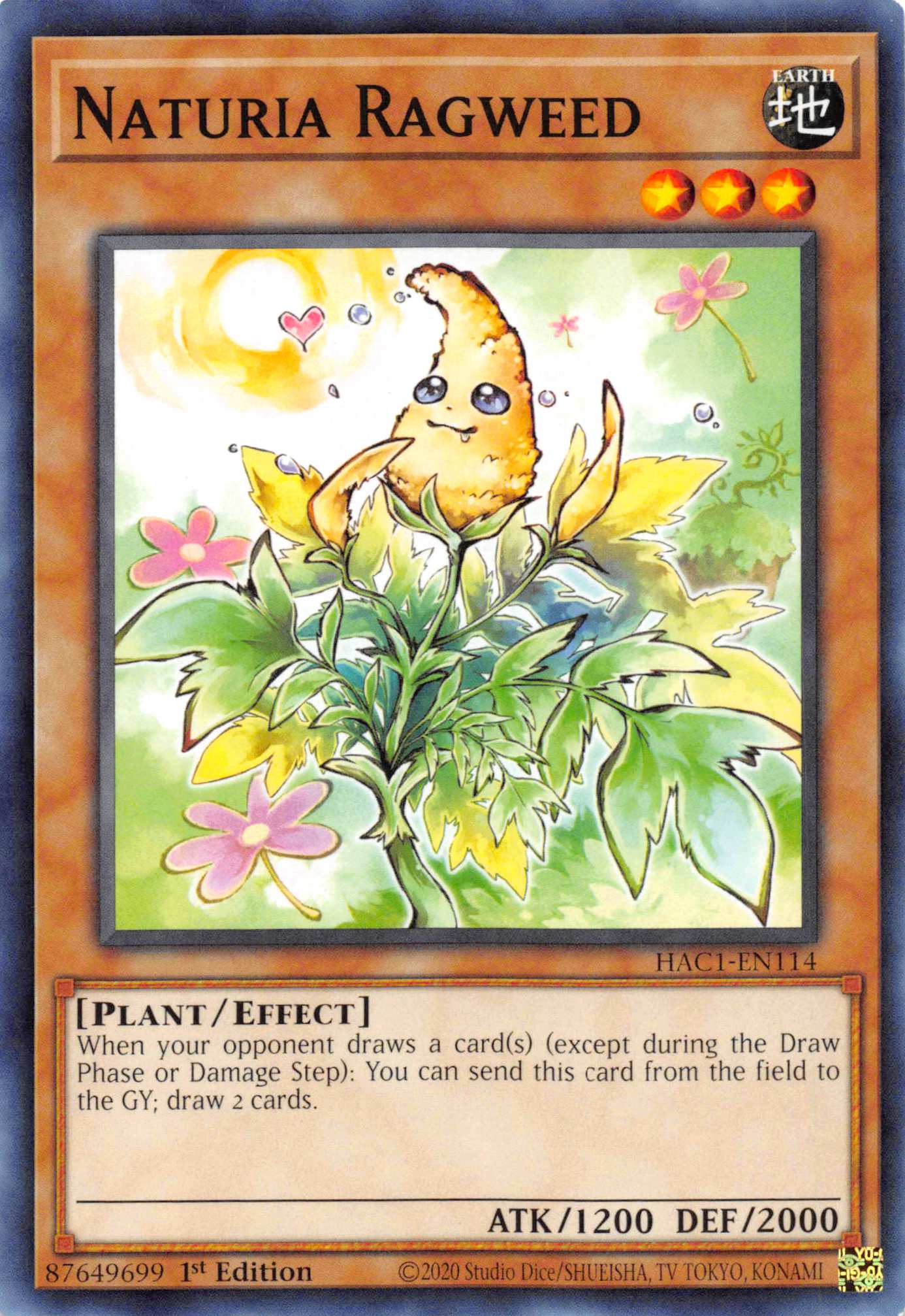 Naturia Ragweed (Duel Terminal) [HAC1-EN114] Parallel Rare | Good Games Morley