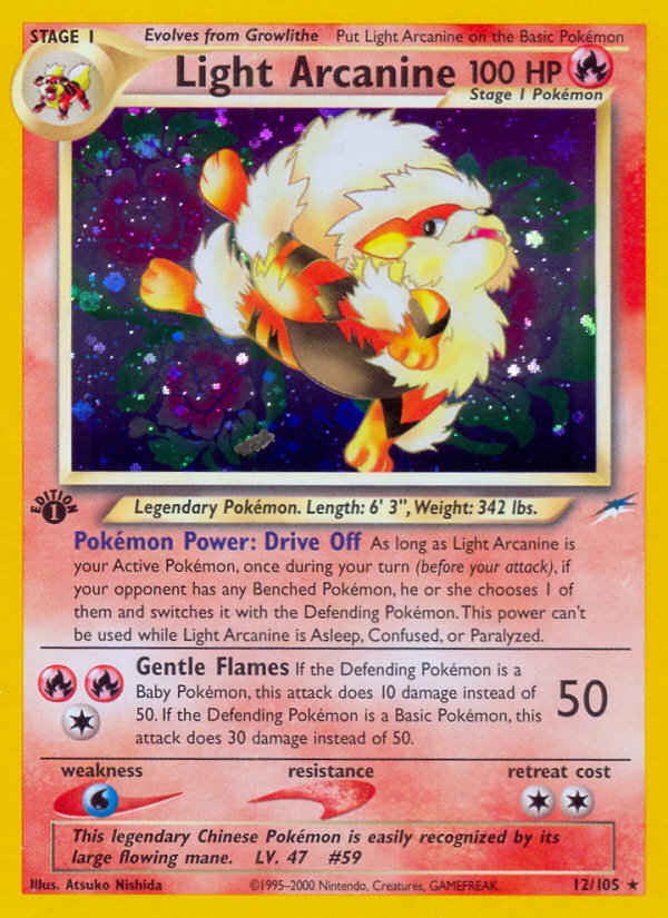 Light Arcanine (12/105) [Neo Destiny 1st Edition] | Good Games Morley