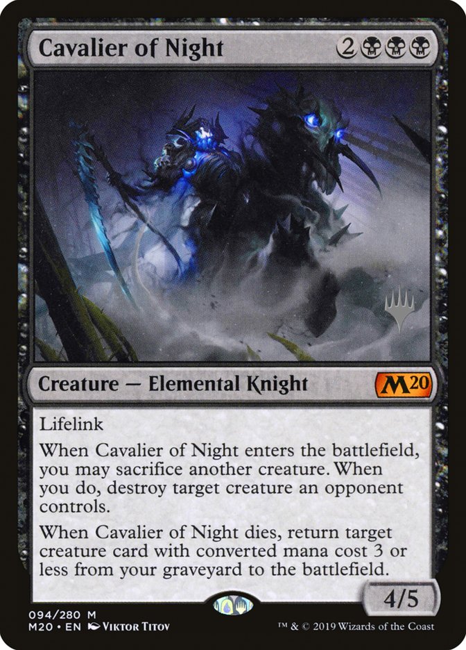 Cavalier of Night (Promo Pack) [Core Set 2020 Promos] | Good Games Morley