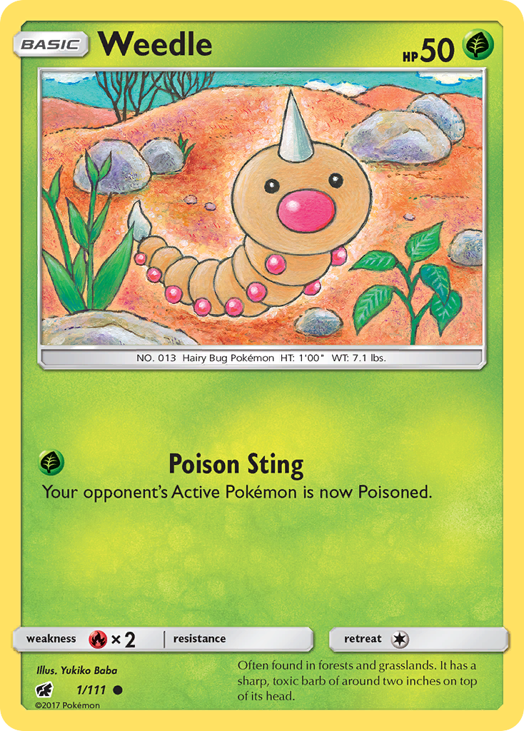Weedle (1/111) [Sun & Moon: Crimson Invasion] | Good Games Morley