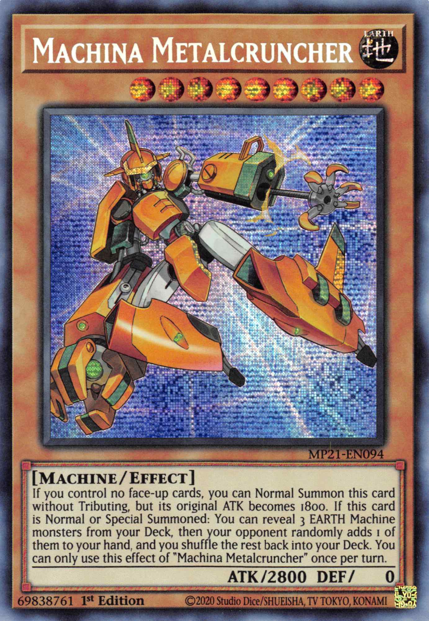 Machina Metalcruncher [MP21-EN094] Prismatic Secret Rare | Good Games Morley