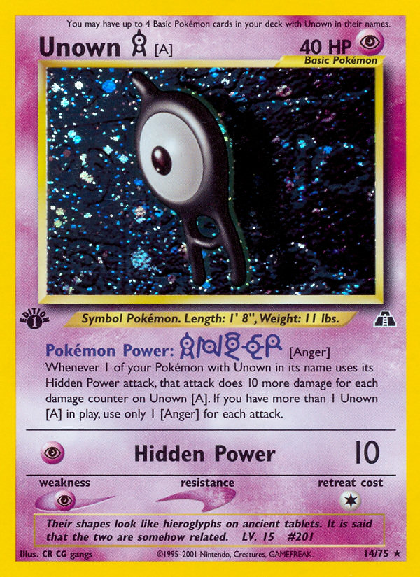 Unown [A] (14/75) [Neo Discovery 1st Edition] | Good Games Morley