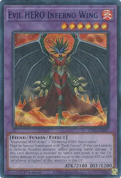 Evil HERO Inferno Wing (Blue) [LDS3-EN027] Ultra Rare | Good Games Morley