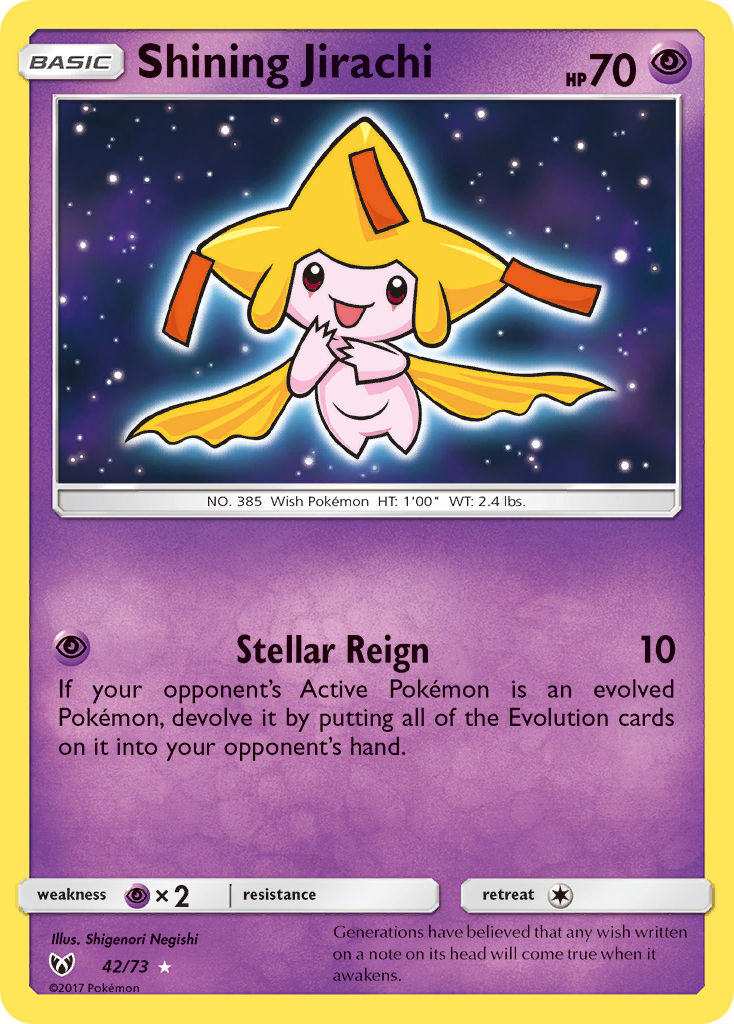 Shining Jirachi (42/73) [Sun & Moon: Shining Legends] | Good Games Morley