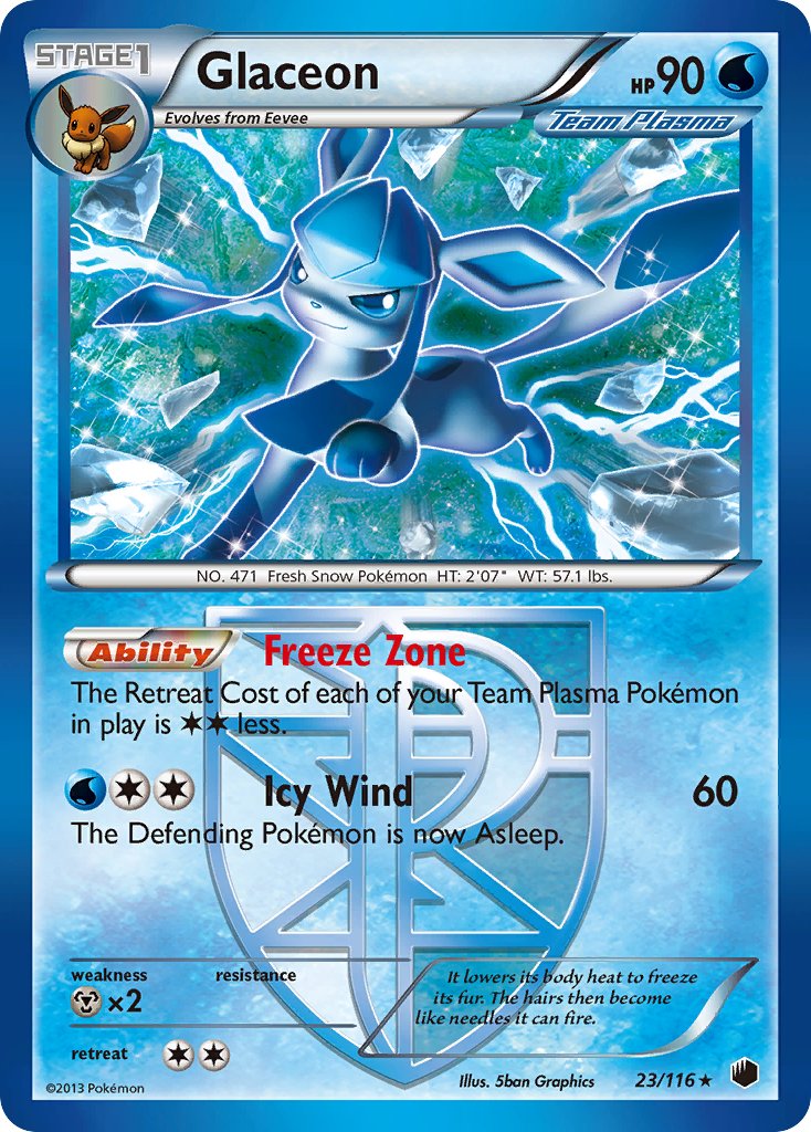 Glaceon (23/116) (Theme Deck Exclusive) [Black & White: Plasma Freeze] | Good Games Morley