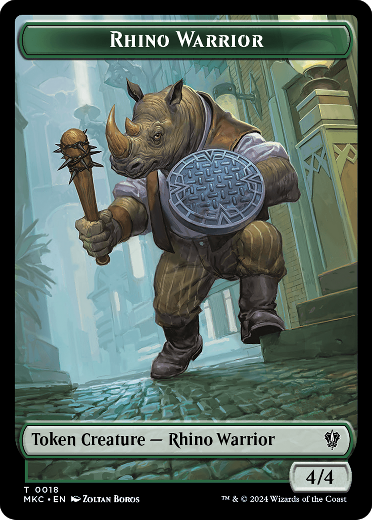 Thopter // Rhino Warrior Double-Sided Token [Murders at Karlov Manor Commander Tokens] | Good Games Morley