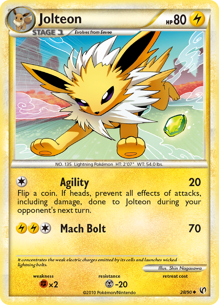 Jolteon (28/90) [HeartGold & SoulSilver: Undaunted] | Good Games Morley