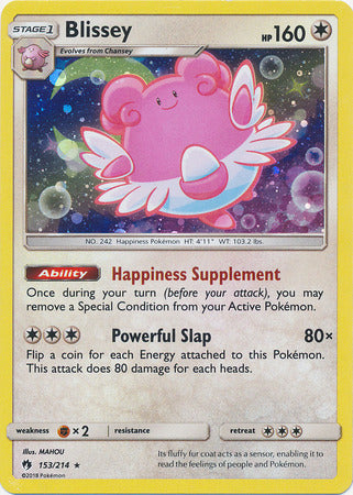 Blissey (153/214) (Cosmos Holo) [Sun & Moon: Lost Thunder] | Good Games Morley