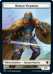 Saproling // Human Warrior Double-Sided Token [Starter Commander Decks] | Good Games Morley