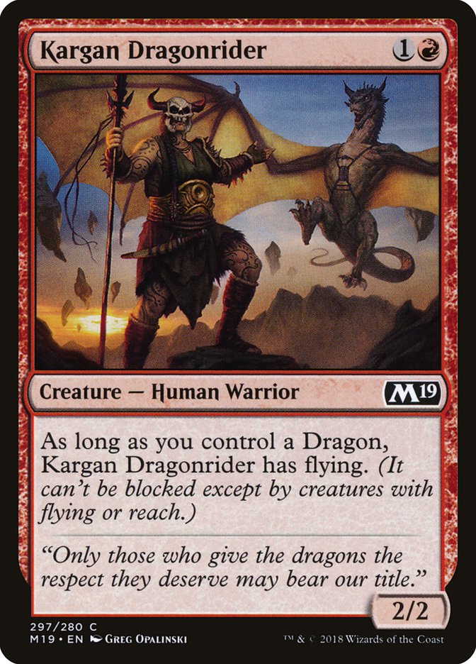 Kargan Dragonrider [Core Set 2019] | Good Games Morley