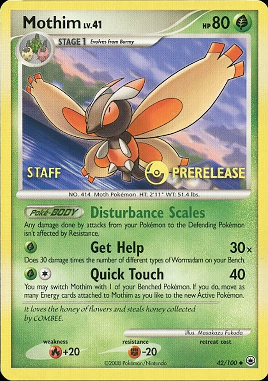 Mothim (42/100) (Staff Prerelease Promo) [Diamond & Pearl: Majestic Dawn] | Good Games Morley