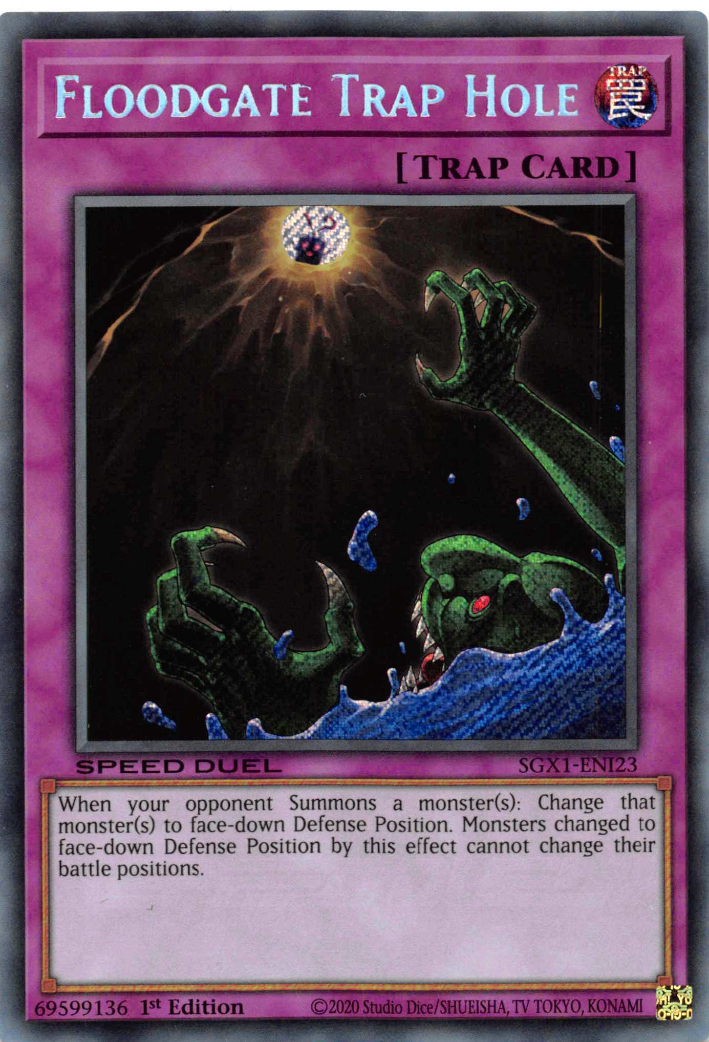 Floodgate Trap Hole [SGX1-ENI23] Secret Rare | Good Games Morley