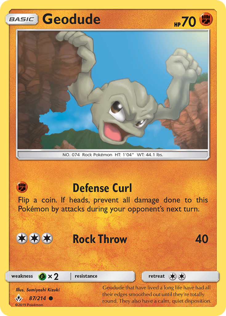 Geodude (87/214) [Sun & Moon: Unbroken Bonds] | Good Games Morley