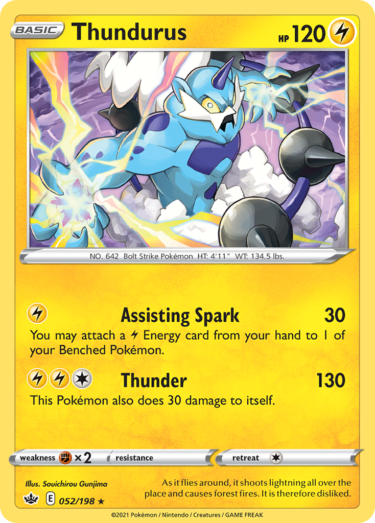 Thundurus (52/198) (Theme Deck exclusive) [Sword & Shield: Chilling Reign] | Good Games Morley