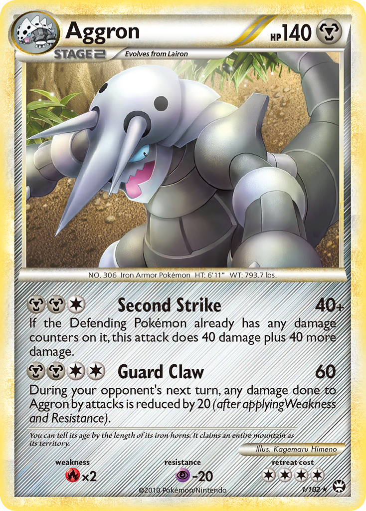 Aggron (1/102) [HeartGold & SoulSilver: Triumphant] | Good Games Morley