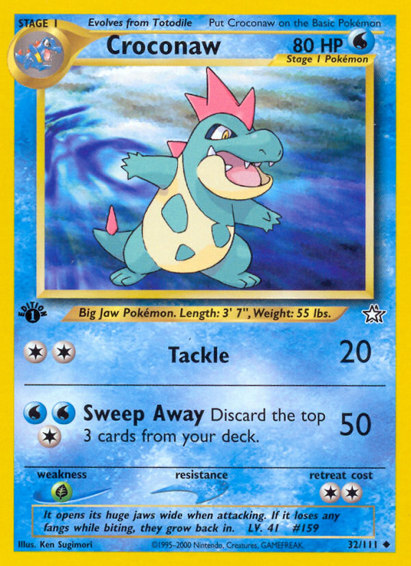 Croconaw (32/111) [Neo Genesis 1st Edition] | Good Games Morley