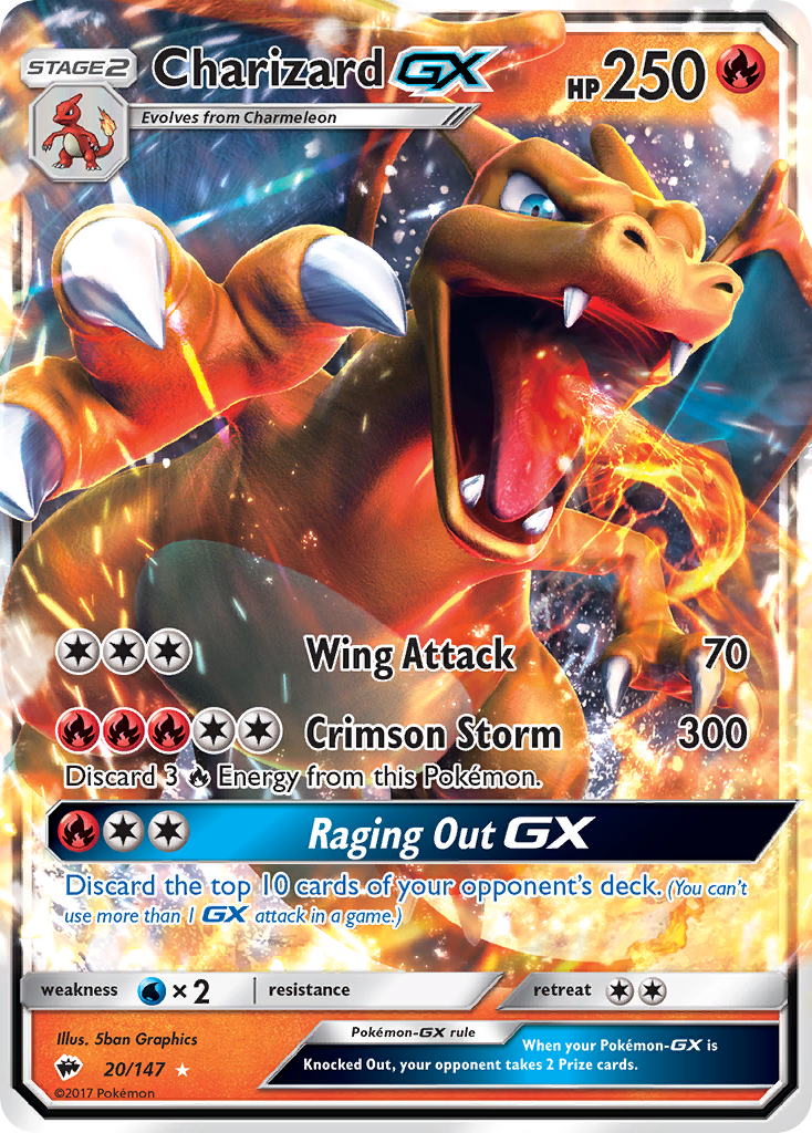 Charizard GX (20/147) [Sun & Moon: Burning Shadows] | Good Games Morley