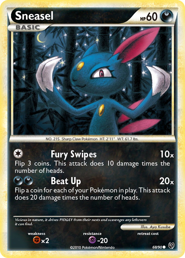 Sneasel (68/90) [HeartGold & SoulSilver: Undaunted] | Good Games Morley
