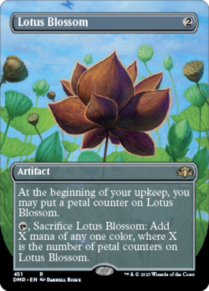 Lotus Blossom (Borderless Alternate Art) [Dominaria Remastered] | Good Games Morley