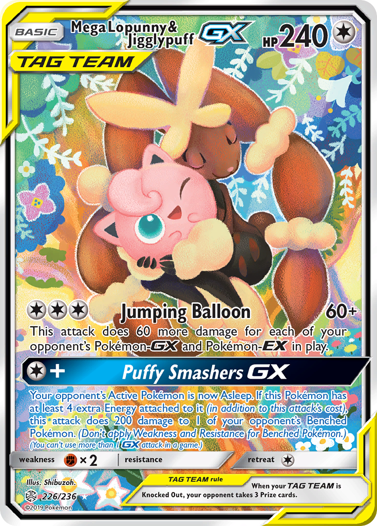 Mega Lopunny & Jigglypuff GX (226/236) [Sun & Moon: Cosmic Eclipse] | Good Games Morley