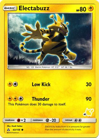 Electabuzz (43/156) (Pikachu Stamp #41) [Battle Academy 2020] | Good Games Morley