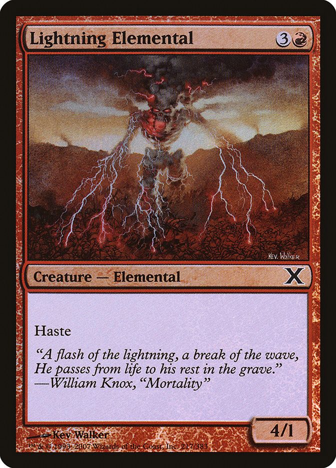 Lightning Elemental (Premium Foil) [Tenth Edition] | Good Games Morley