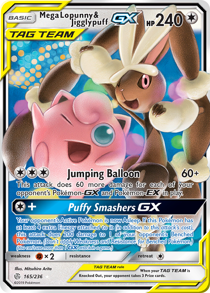 Mega Lopunny & Jigglypuff GX (165/236) [Sun & Moon: Cosmic Eclipse] | Good Games Morley