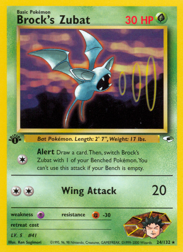 Brock's Zubat (24/132) [Gym Heroes 1st Edition] | Good Games Morley