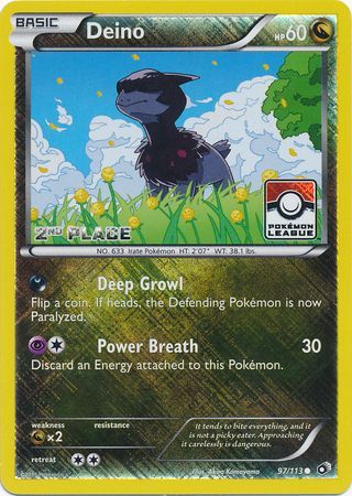 Deino (97/113) (League Promo 2nd Place) [Black & White: Legendary Treasures] | Good Games Morley