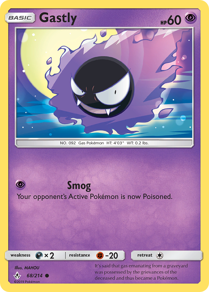Gastly (68/214) [Sun & Moon: Unbroken Bonds] | Good Games Morley