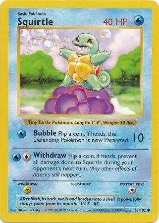 Squirtle (63/102) [Base Set Shadowless Unlimited] | Good Games Morley