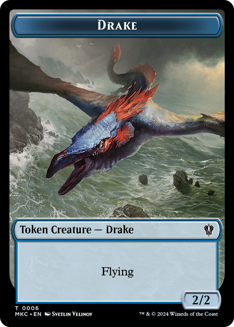 Drake // Cat Double-Sided Token [Murders at Karlov Manor Commander Tokens] | Good Games Morley