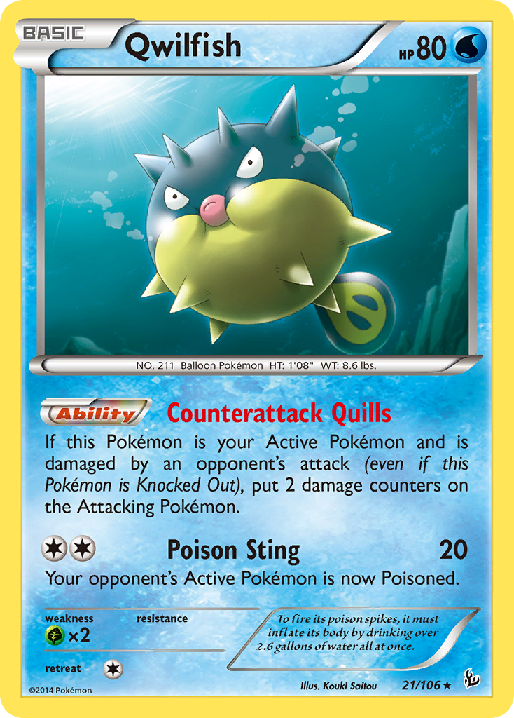Qwilfish (21/106) [XY: Flashfire] | Good Games Morley