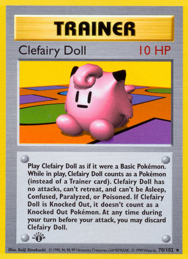 Clefairy Doll (70/102) (Shadowless) [Base Set 1st Edition] | Good Games Morley
