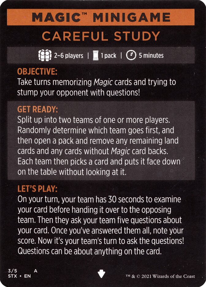 Careful Study (Magic Minigame) [Strixhaven: School of Mages Minigame] | Good Games Morley