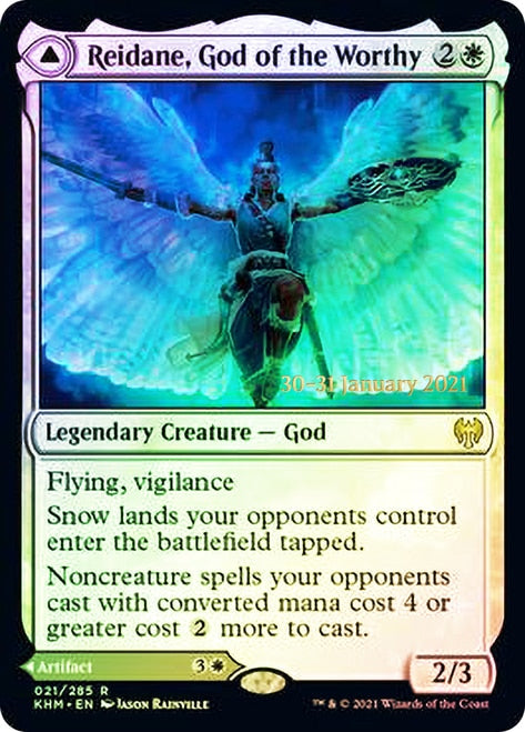 Reidane, God of the Worthy // Valkmira, Protector's Shield [Kaldheim Prerelease Promos] | Good Games Morley