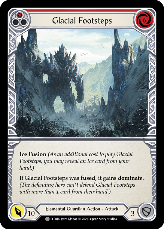 Glacial Footsteps (Red) [ELE016] (Tales of Aria)  1st Edition Rainbow Foil | Good Games Morley