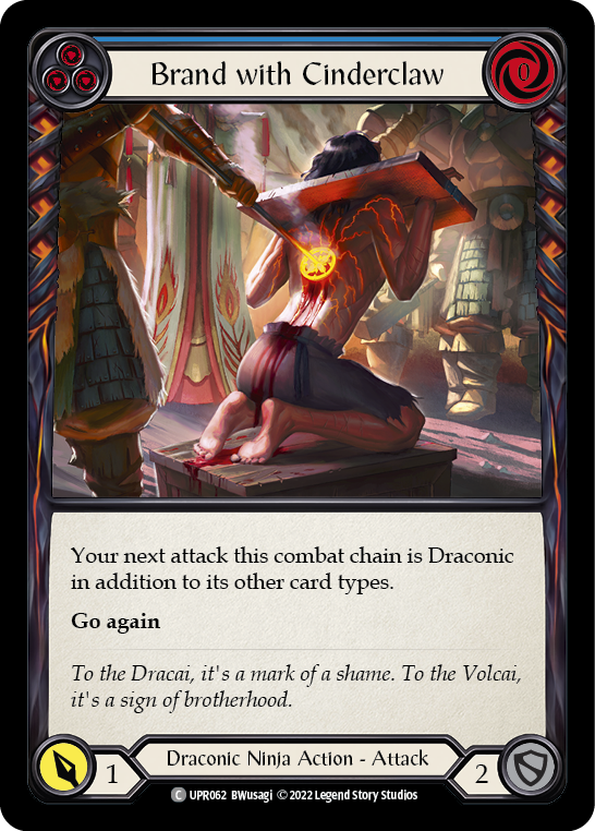 Brand with Cinderclaw (Blue) [UPR062] (Uprising)  Rainbow Foil | Good Games Morley