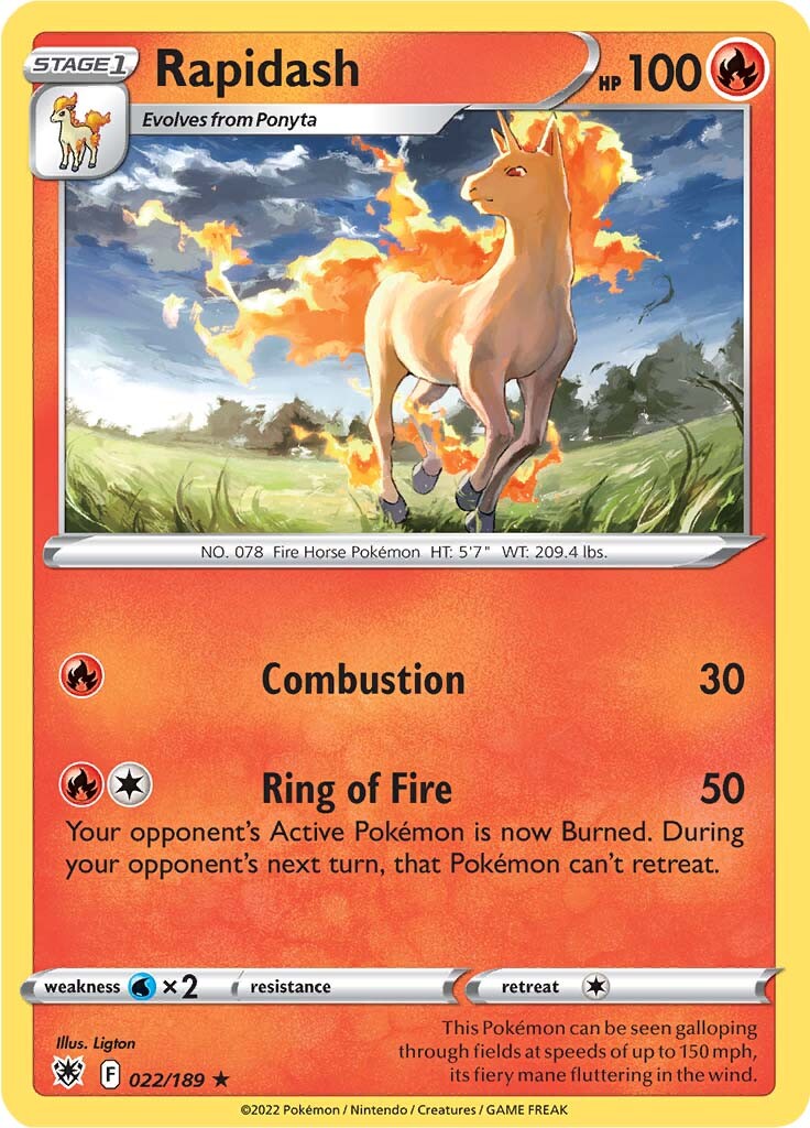 Rapidash (022/189) [Sword & Shield: Astral Radiance] | Good Games Morley