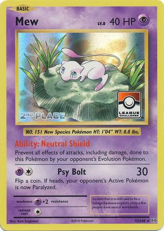 Mew (53/108) (League Promo 2nd Place) [XY: Evolutions] | Good Games Morley