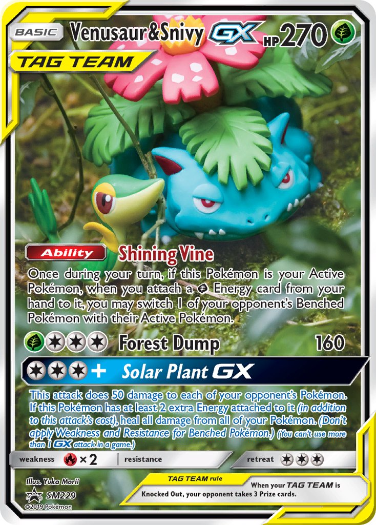 Venusaur & Snivy GX (SM229) [Sun & Moon: Black Star Promos] | Good Games Morley