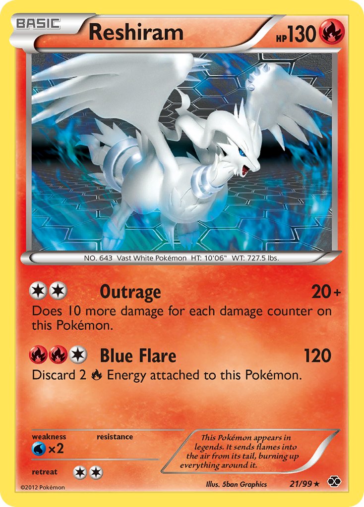 Reshiram (21/99) (Theme Deck Exclusive) [Black & White: Next Destinies] | Good Games Morley