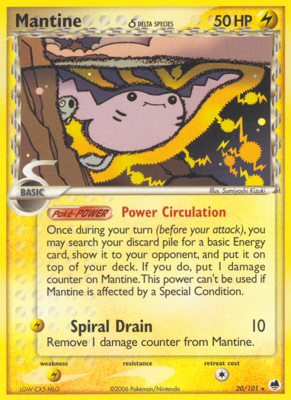 Mantine (20/101) (Delta Species) [EX: Dragon Frontiers] | Good Games Morley
