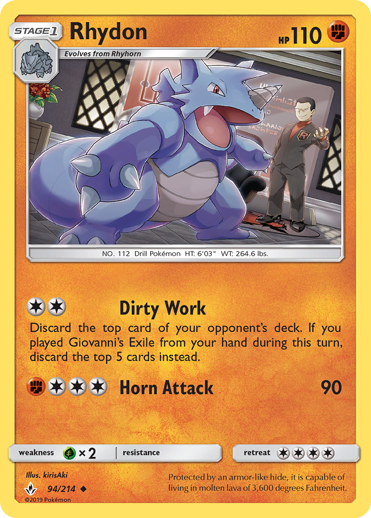 Rhydon (94/214) [Sun & Moon: Unbroken Bonds] | Good Games Morley
