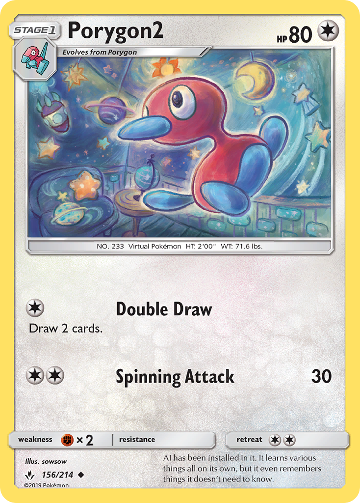 Porygon2 (156/214) [Sun & Moon: Unbroken Bonds] | Good Games Morley