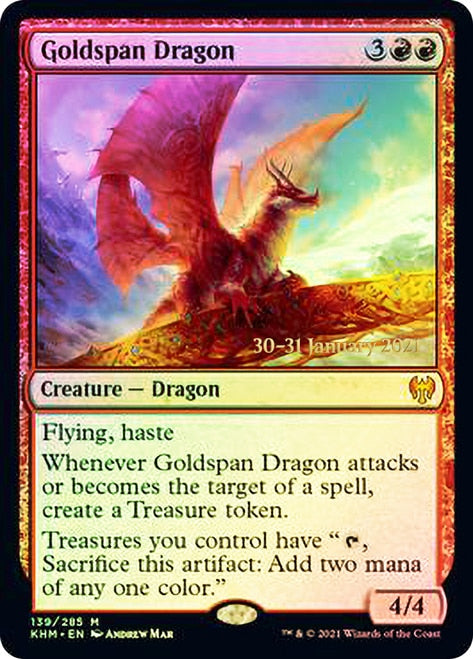 Goldspan Dragon [Kaldheim Prerelease Promos] | Good Games Morley
