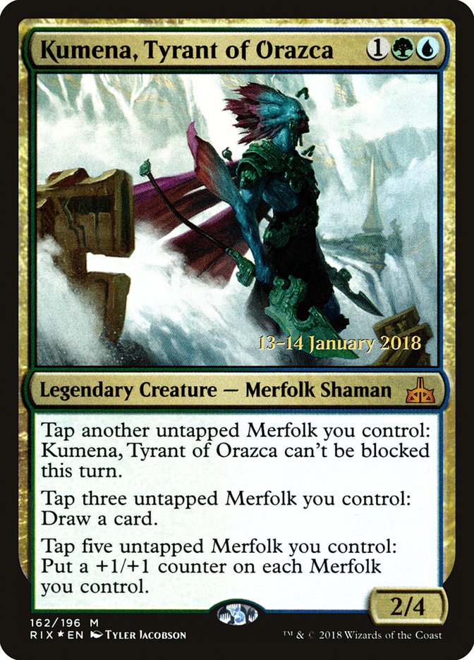 Kumena, Tyrant of Orazca [Rivals of Ixalan Prerelease Promos] | Good Games Morley