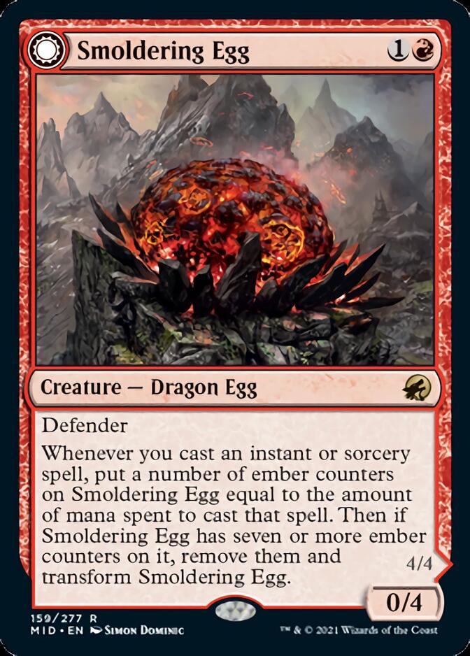 Smoldering Egg // Ashmouth Dragon [Innistrad: Midnight Hunt] | Good Games Morley